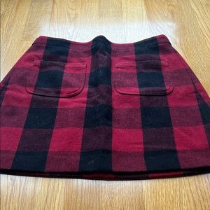 Plaid Red and Black Women's Skirt by J Crew